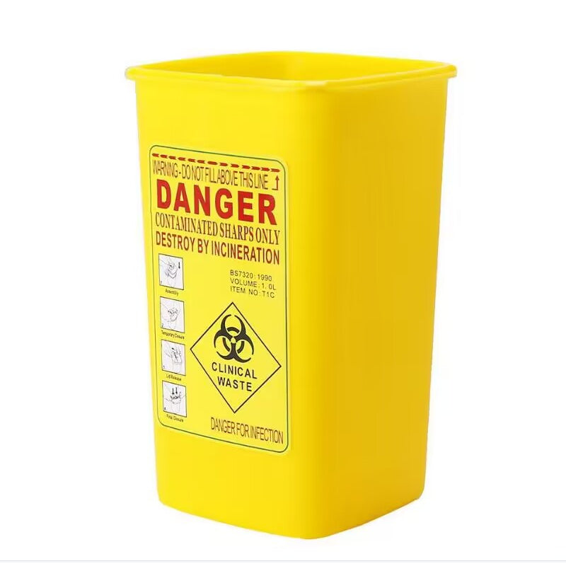 Yellow 1L Sharps Container