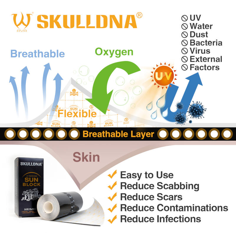 SkullDNA Tattoo Black UV Protection Film Roll