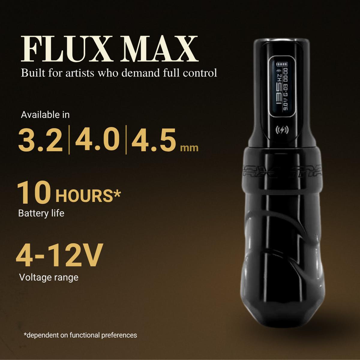 FK Irons Stealth Black Flux Max Wireless Pen Machine