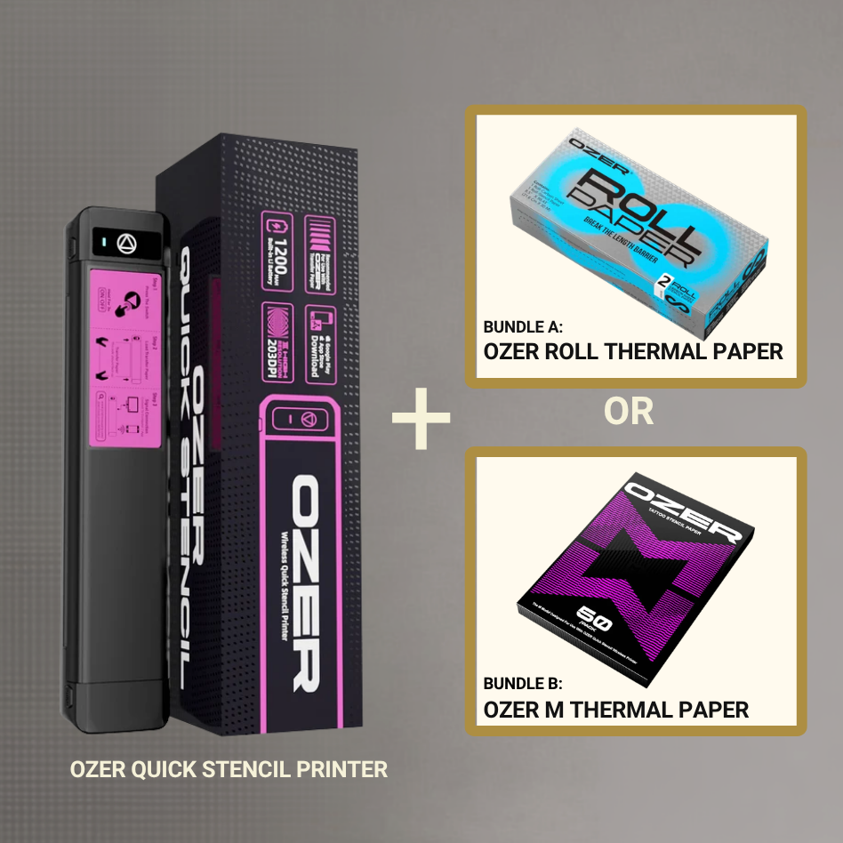Ozer Quick Stencil Printer + Thermal Paper Bundle