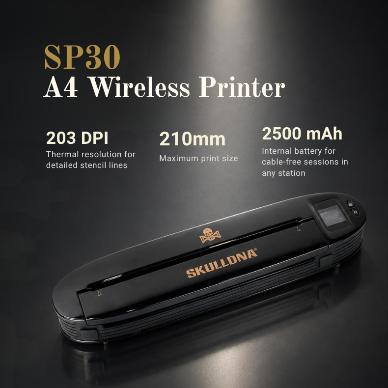 SkullDNA SP30 Thermal Printer and Premium Stencil Paper Bundle