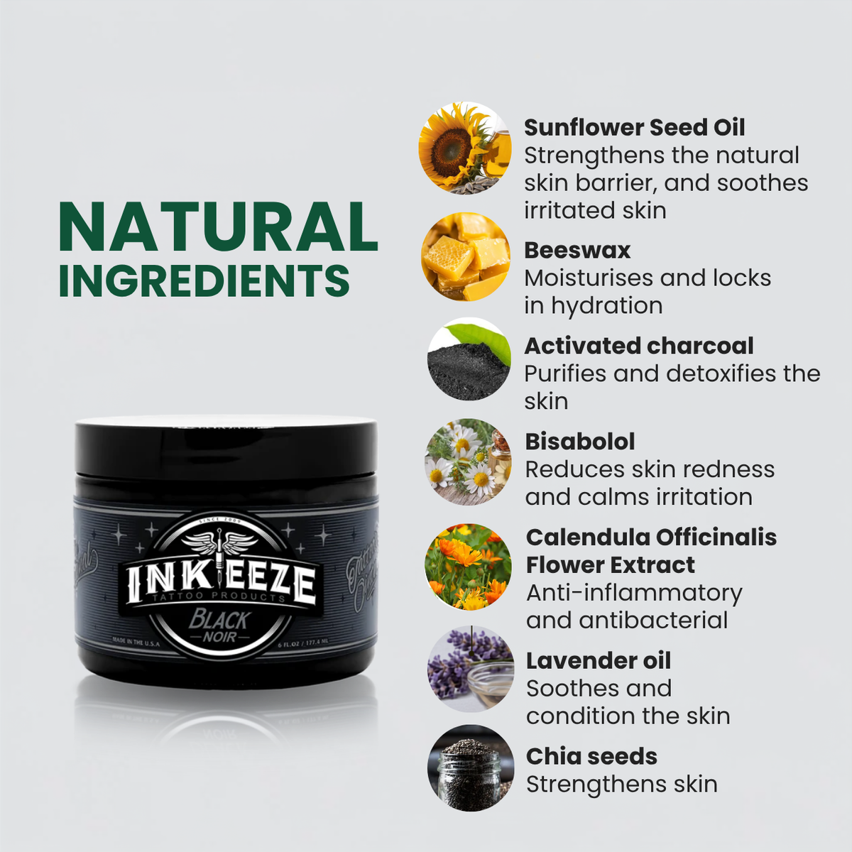 Ink-Eeze Black Tattoo Glide 6oz