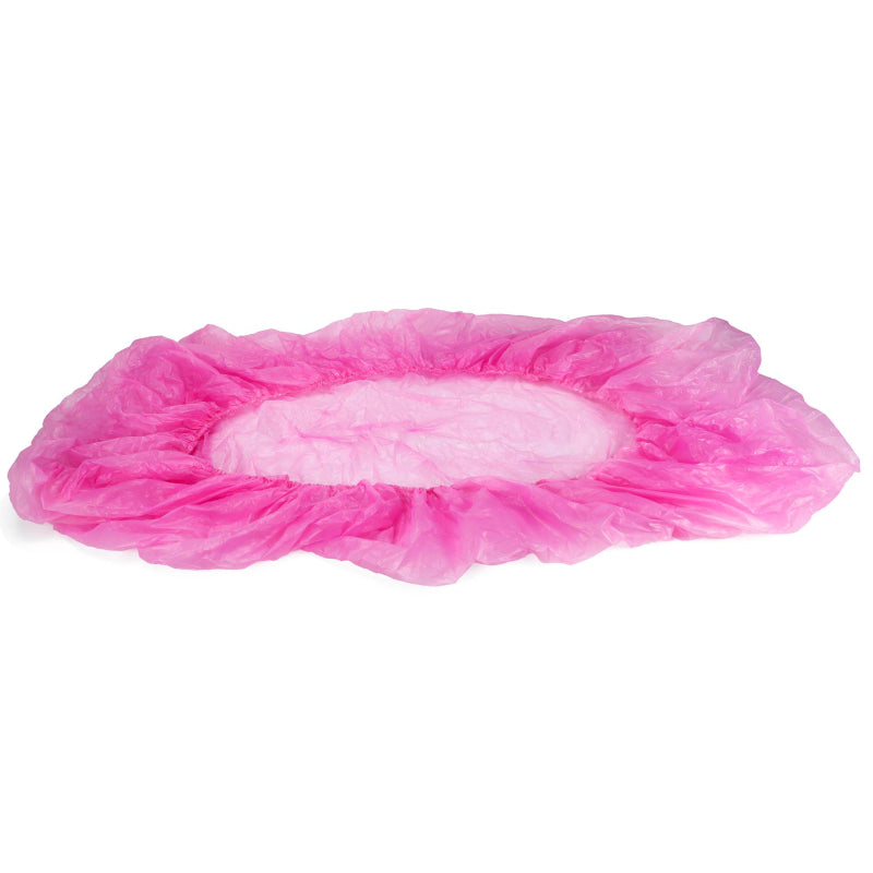 Pink Disposable CPE Fitted Bed Sheet/Protectors