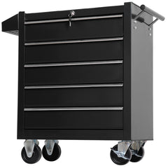 Five Drawer Black Workstation