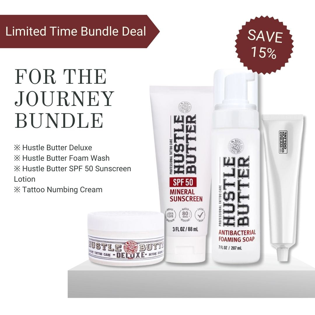 5oz Hustle Butter/200ml Hustle Butter Foam Wash/30g Numbing Cream/SPF50 Lotion Bottle