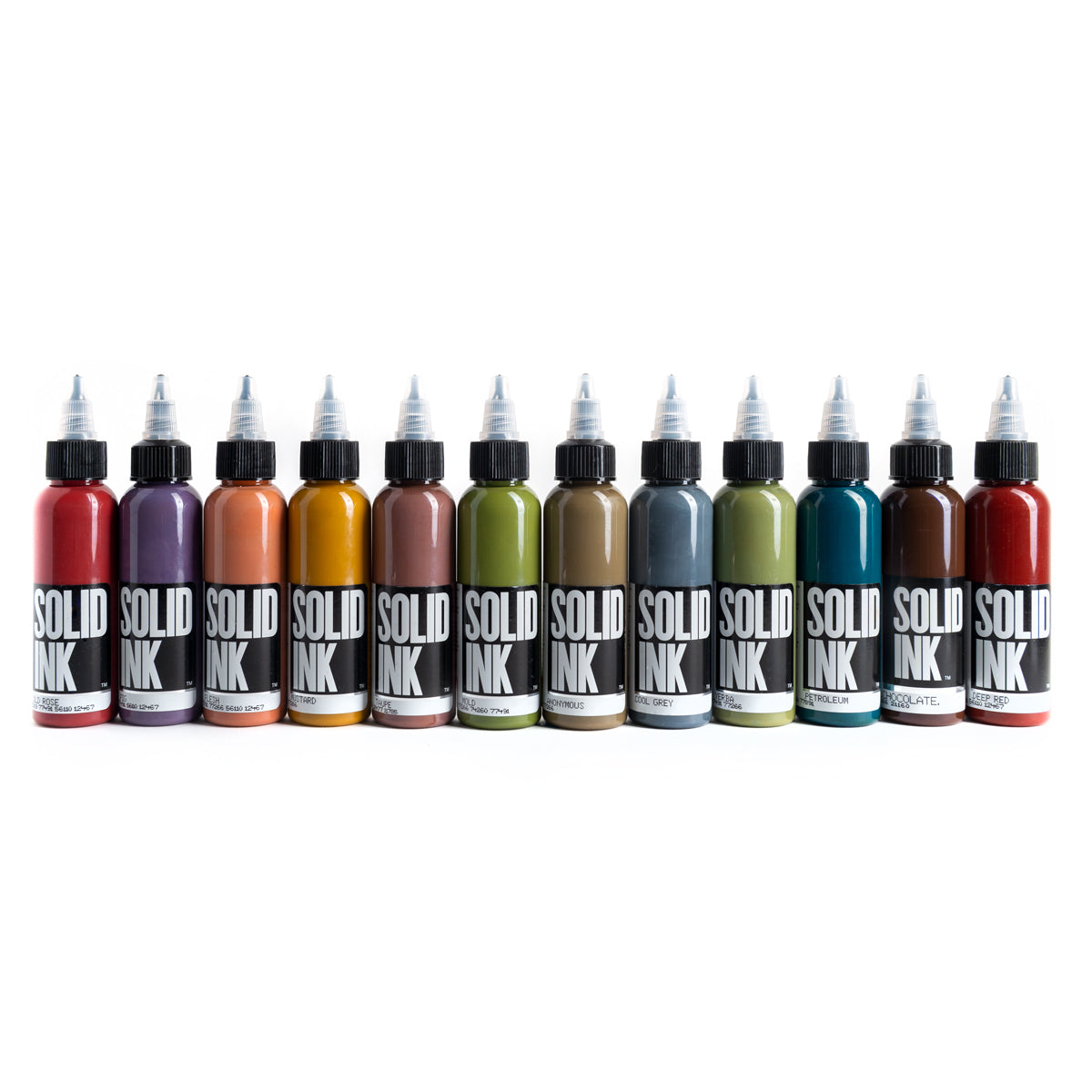 Solid Ink 12 Bottle Opaque Earth Ink Set 1oz