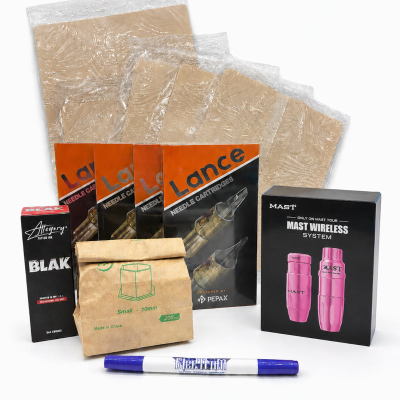 Mast Tour Pink Tattoo Machine Beginner Set