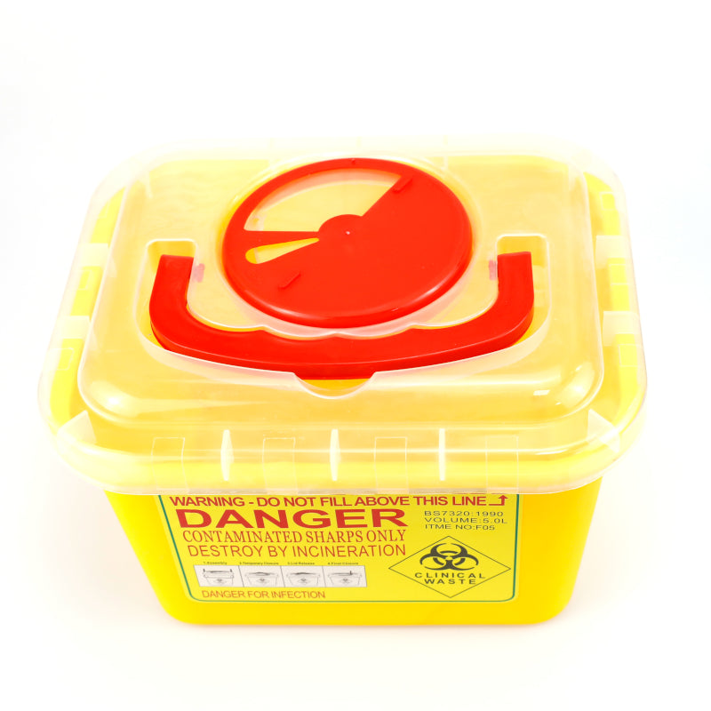 Yellow 4.75L Sharps Container
