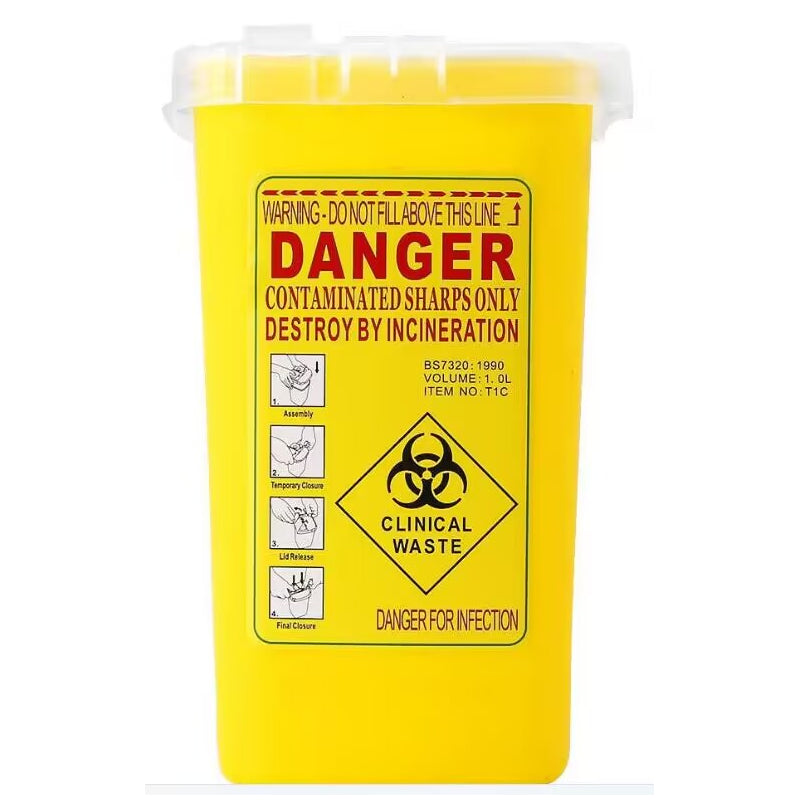 Yellow 1L Sharps Container
