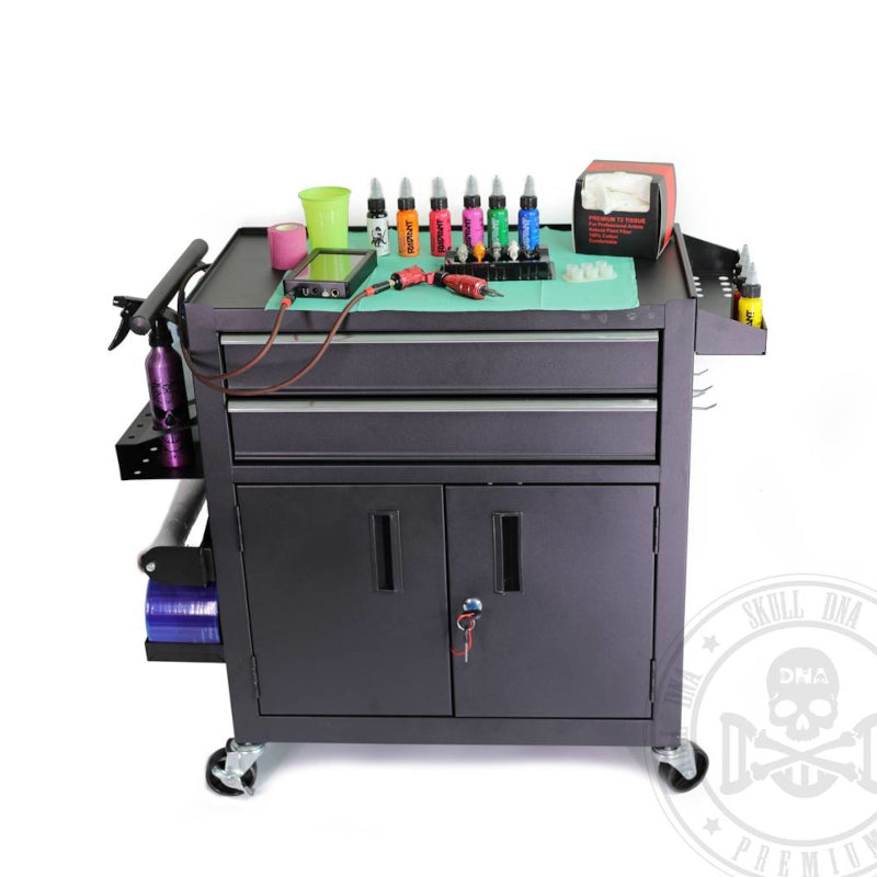 Deluxe Black Cabinet Workstation