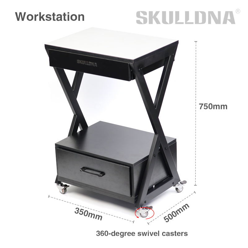 SkullDNA Wooden Two Drawer Workstation
