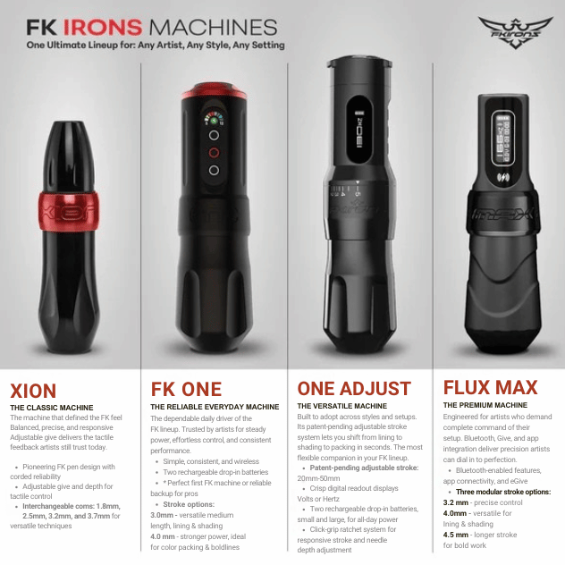 Fk Irons Pop Pink One Adjust Wireless Tattoo Machine