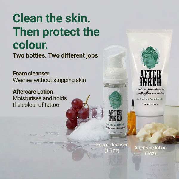 After Inked Tattoo Lotion and Foam Wash Aftercare Bundle