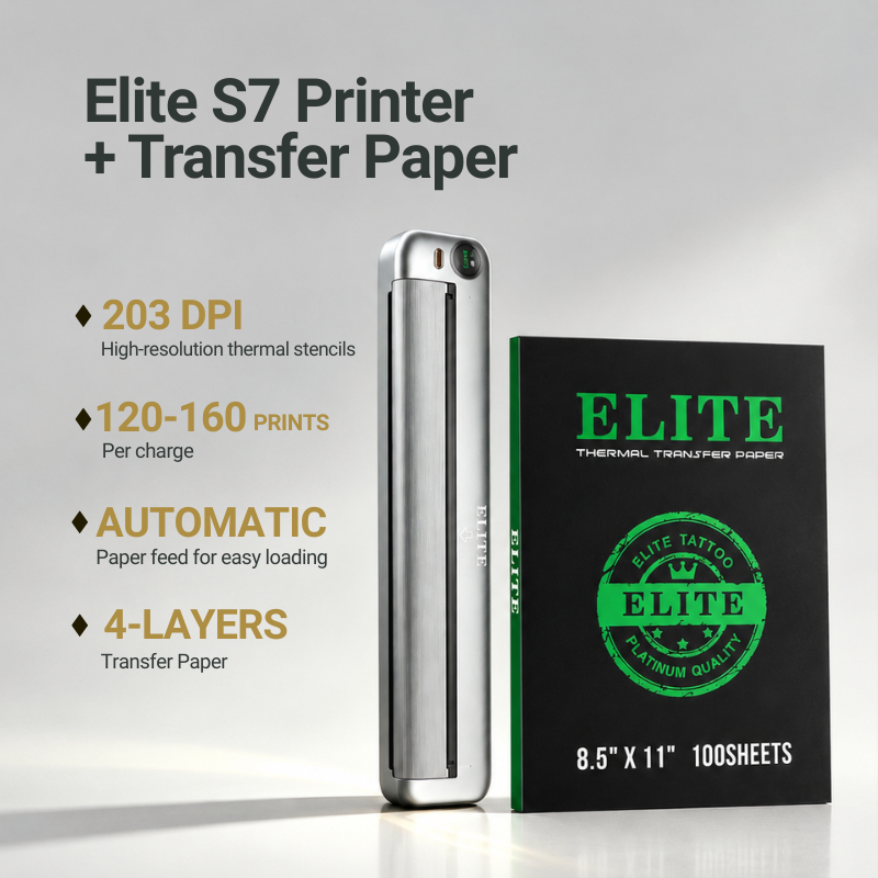 Elite S7 Thermal Printer + Elite Thermal Transfer Paper Bundle