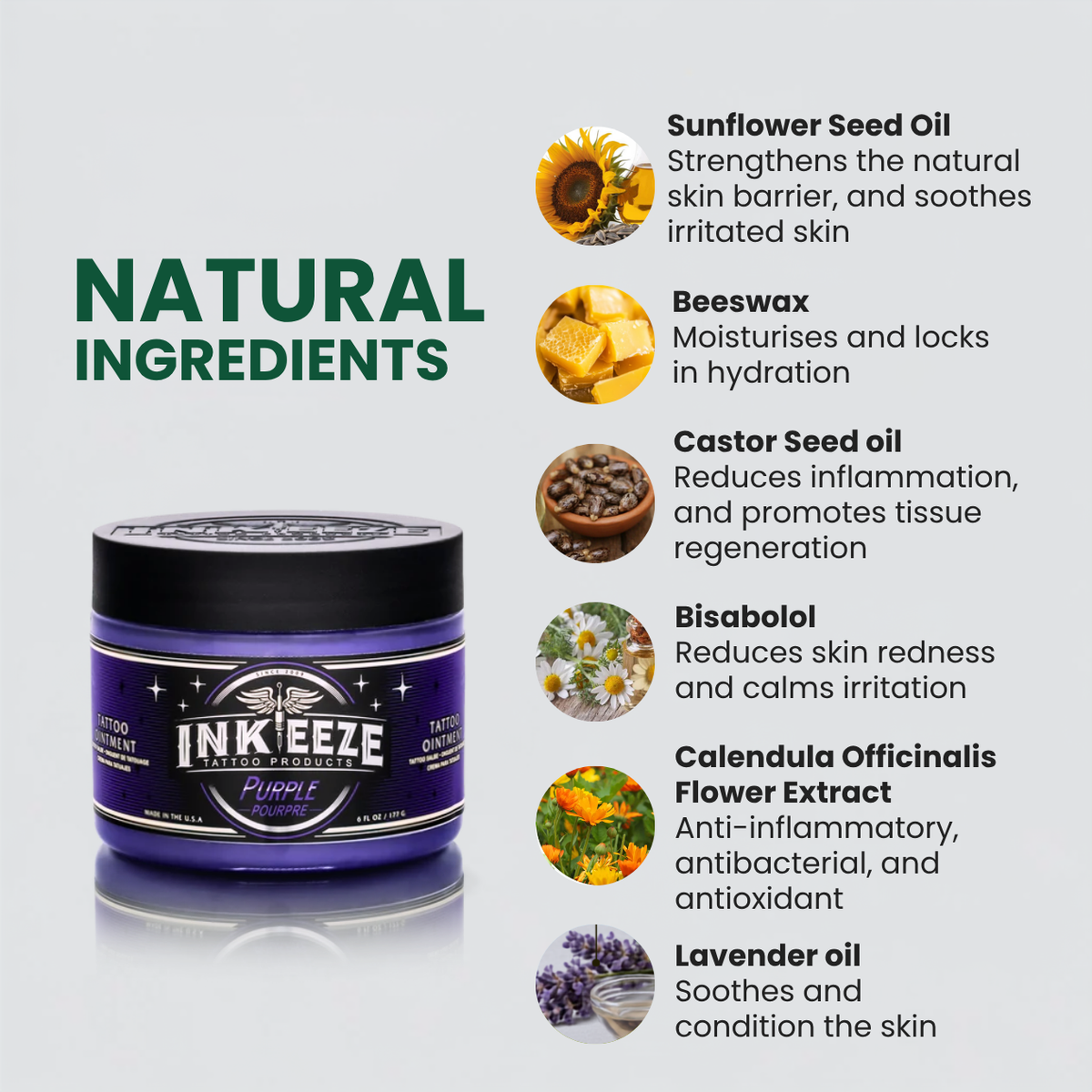 Ink-Eeze Purple Lavender Tattoo Glide 6oz