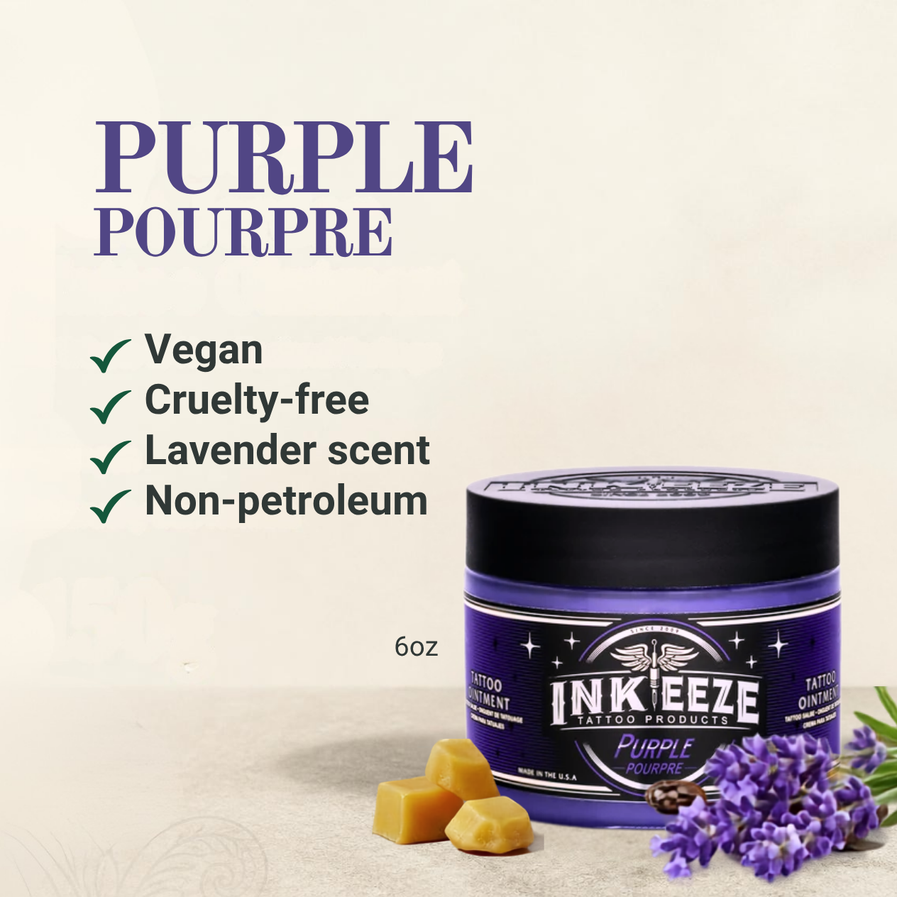 Ink-Eeze Purple Lavender Tattoo Glide 6oz