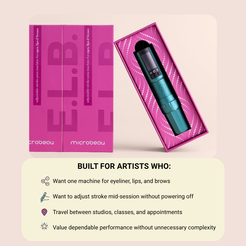 Microbeau Blush Pink E.L.B Adjustable Stroke Pen Machine