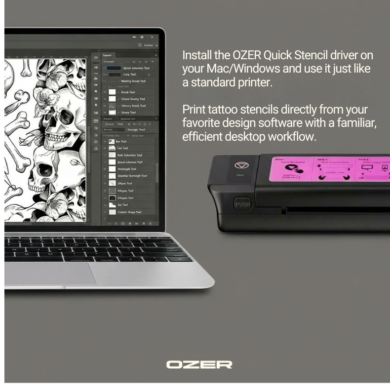 Ozer Quick Stencil Printer + Thermal Paper Bundle