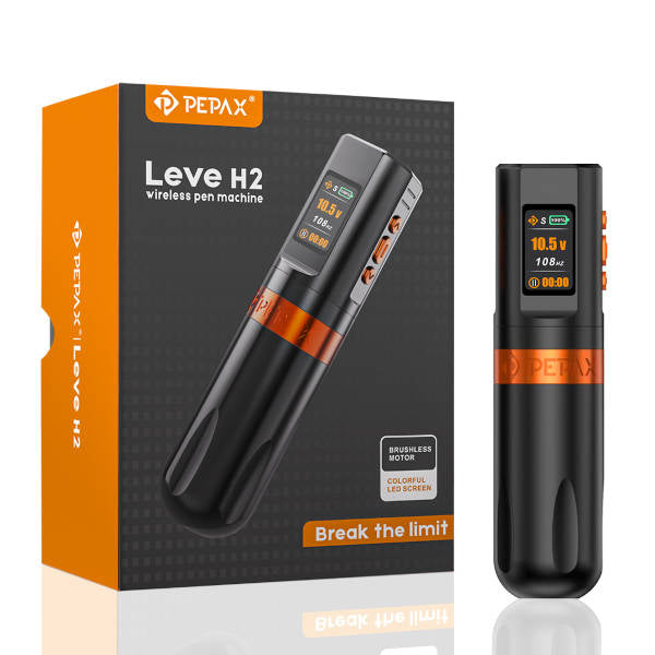【PEPAX】 Leve H2 Wireless Pen タトゥーマシン Pepax Orange 4.2mm Stroke Leve H2 Wireless Pen