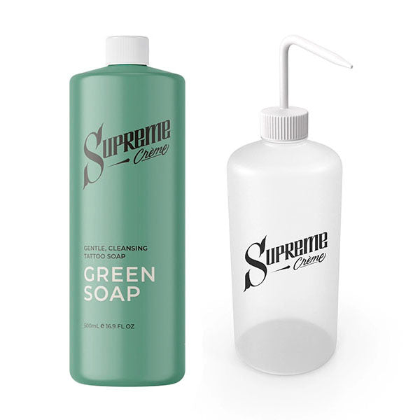 Supreme Creme Green Soap plus Eco Wash Bottle 500ml Bundle