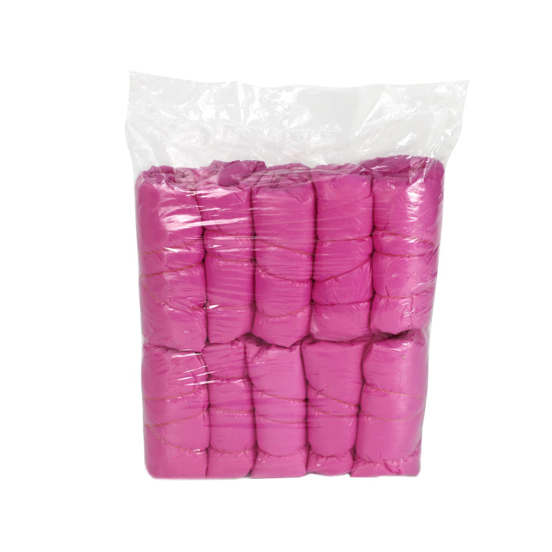 Pink Disposable CPE Fitted Bed Sheet/Protectors