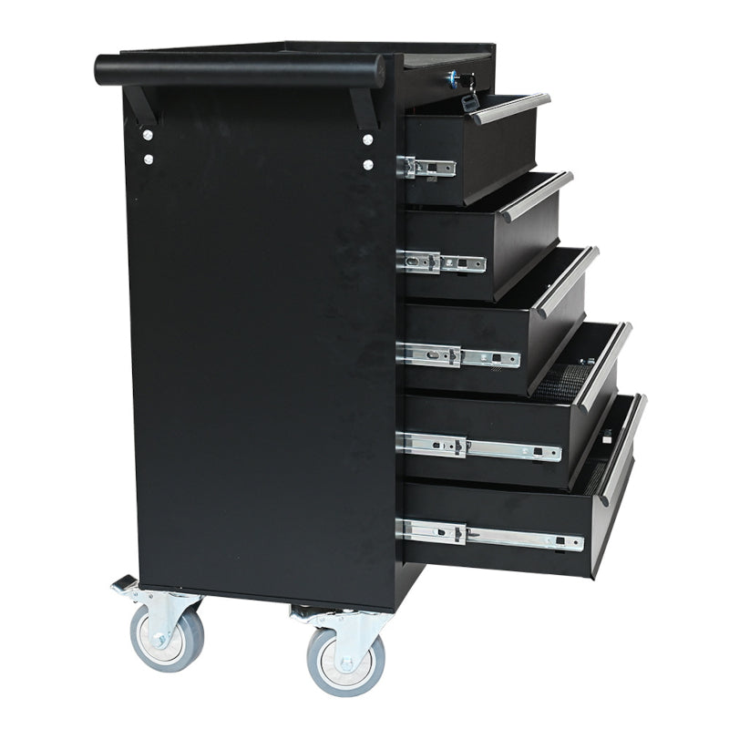 Five Drawer Black Workstation