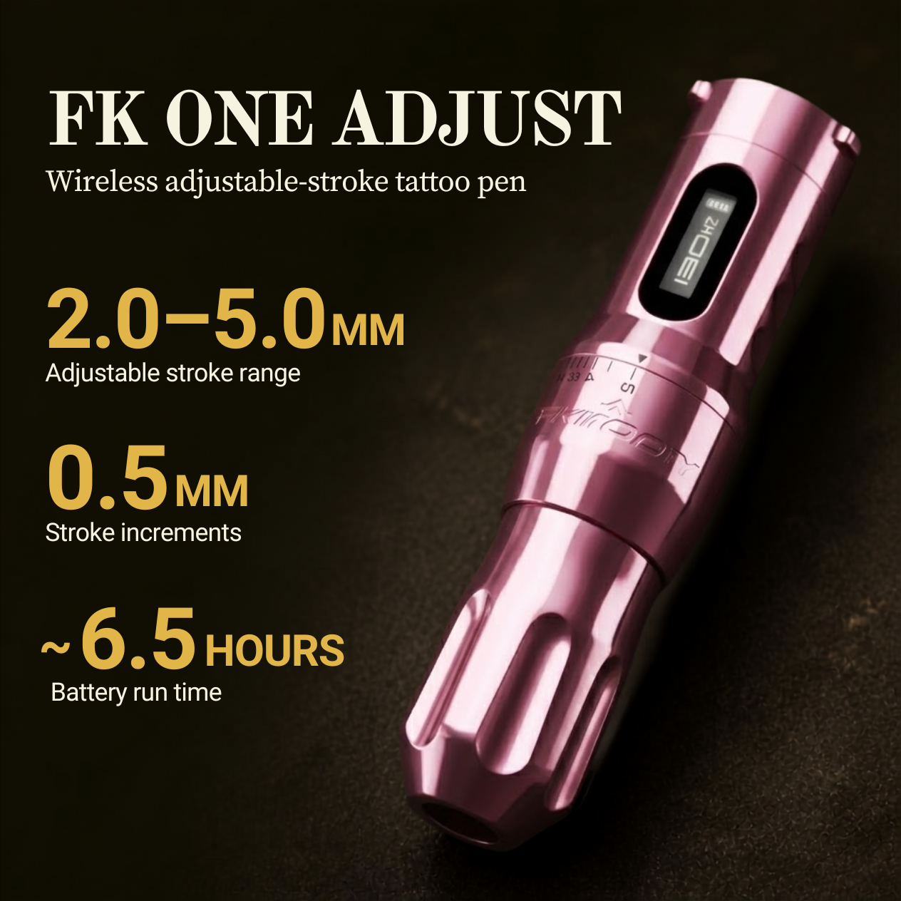 Fk Irons Pop Pink One Adjust Wireless Tattoo Machine