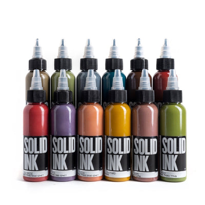 Solid Ink 12 Bottle Opaque Earth Ink Set 1oz