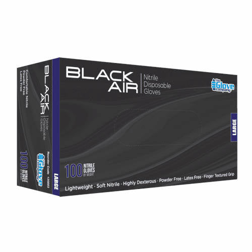 Black Air Nitrile Gloves - Carton of 10 Boxes